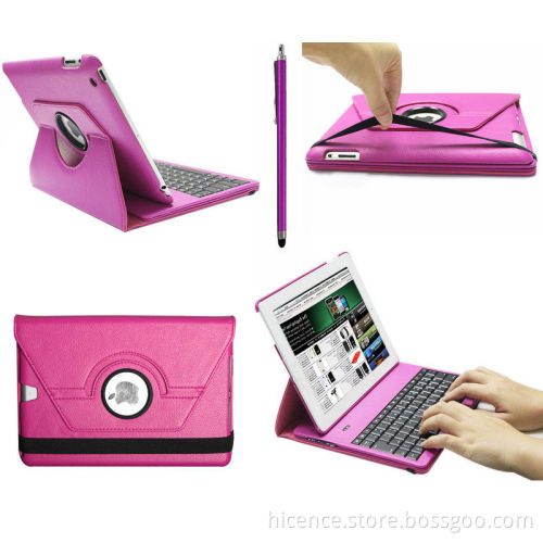 Rotating Stand Leather Case with Bluetooth Keyboard for iPad 5